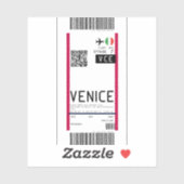 ベニス(VCE)への搭乗券 シール (シート)