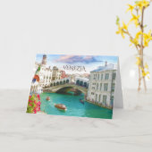 ベニス| Venezia、イタリアのRialto橋カード カード (黄色い花)