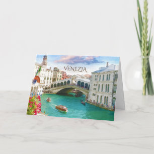 ベニス Venezia、イタリアのRialto橋カード カード