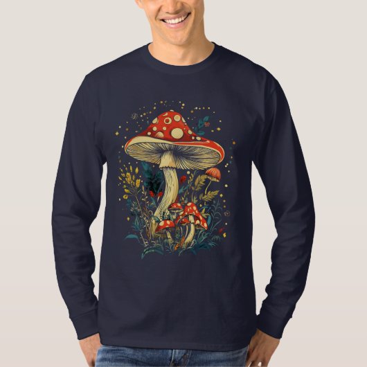 ベニテングタケの植物学的なロングスリーブ Tシャツ (正面)