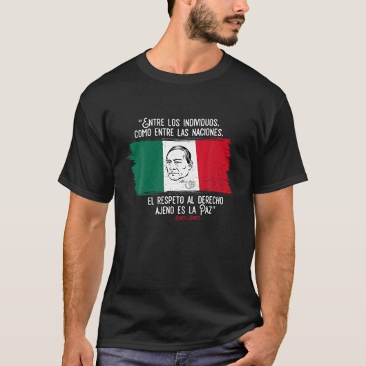 ベニト・ジュアレス・メキシコ国旗メキシコプライドメンズ女性 Tシャツ (正面)