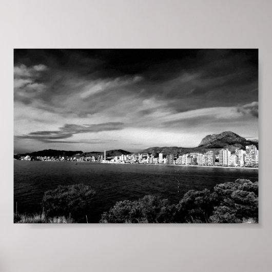 ベニドームレヴァンテビーチコスタブランカスペイン写真Pr ポスター (正面)