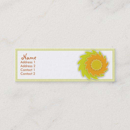 ベニバナのプロフィールカード スキニー名刺 (正面)