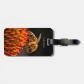 ベニバナを受粉させる美しいミツバチ ラゲッジタグ (裏面横)