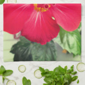 ベニバナハイビスカス（紅花ハイビスカス） キッチンタオル (折り畳み)