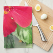 ベニバナハイビスカス（紅花ハイビスカス） キッチンタオル (四つ折り)