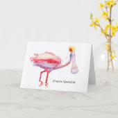 ベニヘラサギのメッセージカード カード (黄色い花)