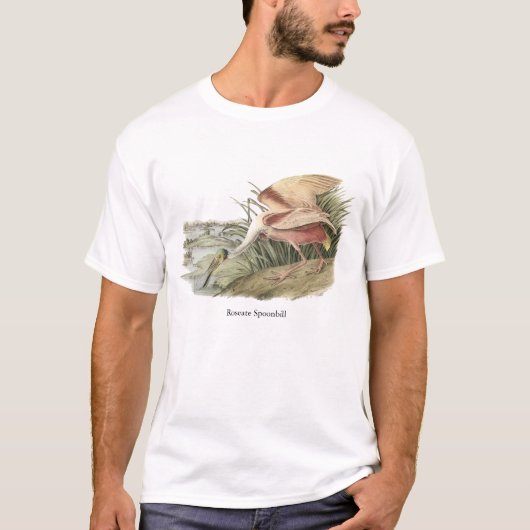 ベニヘラサギ、ジョンAudubon Tシャツ (正面)