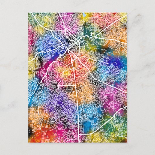 ベニンシティナイジェリアの地図 ポストカード (正面)