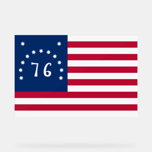 ベニントンの旗:アメリカの76の戦闘旗 アクリルサイン (正面)