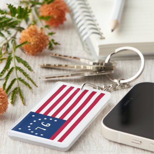 ベニントンの旗:アメリカの76の戦闘旗 キーホルダー (正面右)