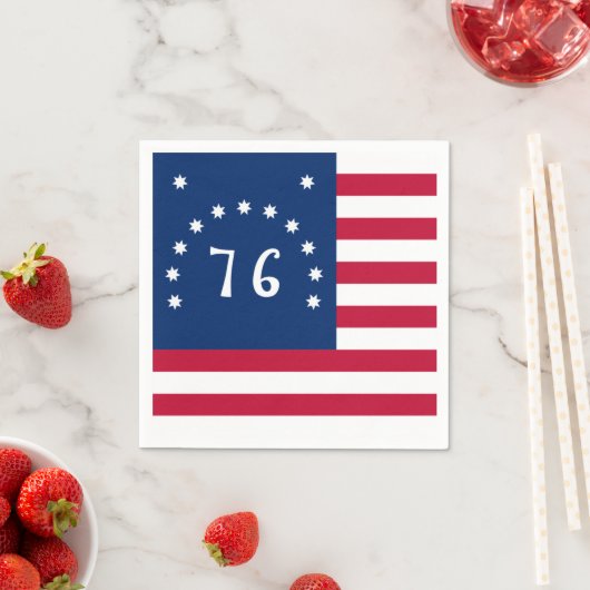 ベニントンの旗：アメリカの76の戦闘旗 スタンダードカクテルナプキン (インサイチュ)