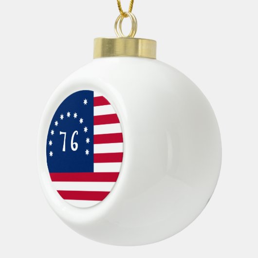 ベニントンの旗:アメリカの76の戦闘旗 セラミックボールオーナメント (右)