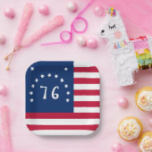 ベニントンの旗：アメリカの76の戦闘旗 ペーパープレート (パーティー)