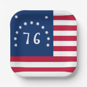 ベニントンの旗：アメリカの76の戦闘旗 ペーパープレート (正面)