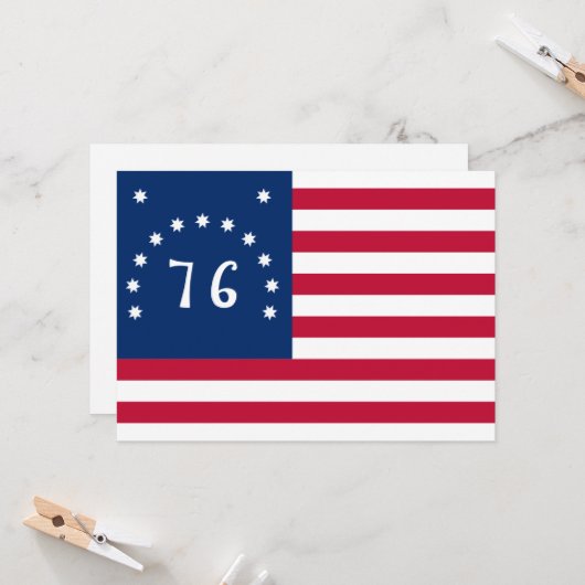ベニントンの旗:アメリカの76の戦闘旗 招待状 (正面/裏面インサイチュ)