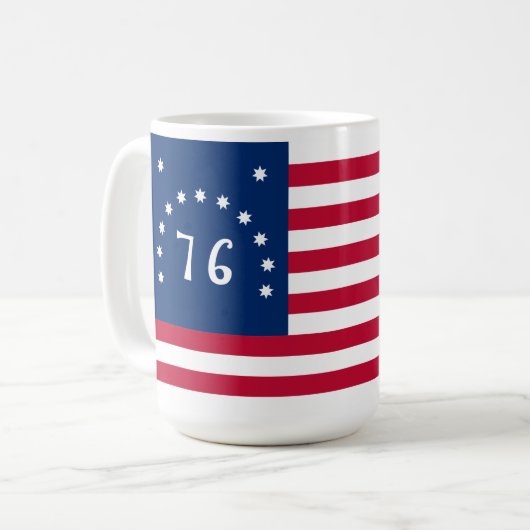 ベニントンの旗:アメリカ独立戦争の76旗 コーヒーマグカップ (正面左)
