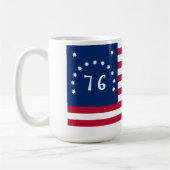 ベニントンの旗:アメリカ独立戦争の76旗 コーヒーマグカップ (左)