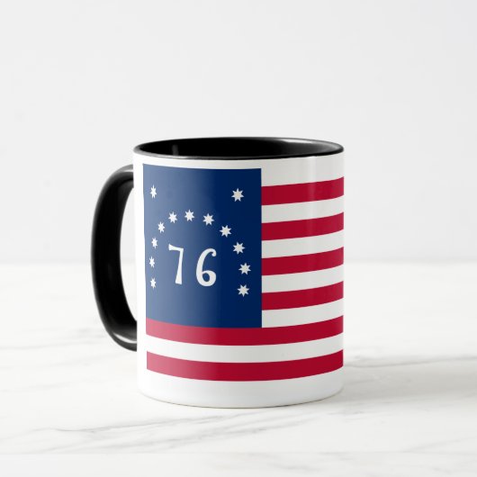 ベニントンの旗：アメリカ独立戦争の76旗 マグカップ (正面左)