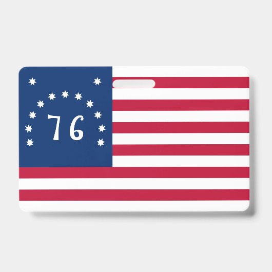 ベニントンの旗:76 アメリカの戦闘旗 バッジ (正面)