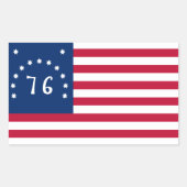 ベニントンの旗：76 アメリカの戦闘旗 長方形シール (正面)