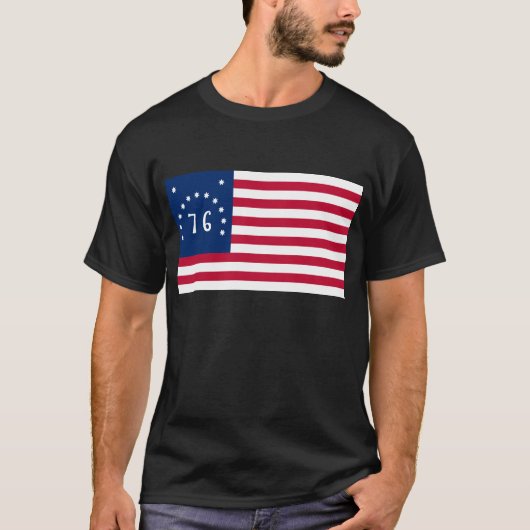 ベニントンの旗：76 アメリカの戦闘旗 Tシャツ (正面)