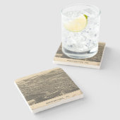 ベニントン、ヴァーモントのヴィンテージの地図 ストーンコースター (横)