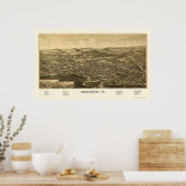 ベニントン、VTパノラママップ – 1887 ポスター (キッチン)