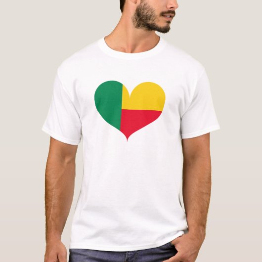 ベニン国旗が好きです Tシャツ (正面)