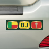 ベニン国旗地図コードステッカー バンパーステッカー (車上)