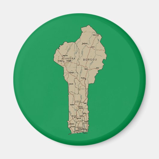 ベニン地図マグネット マグネット (正面)