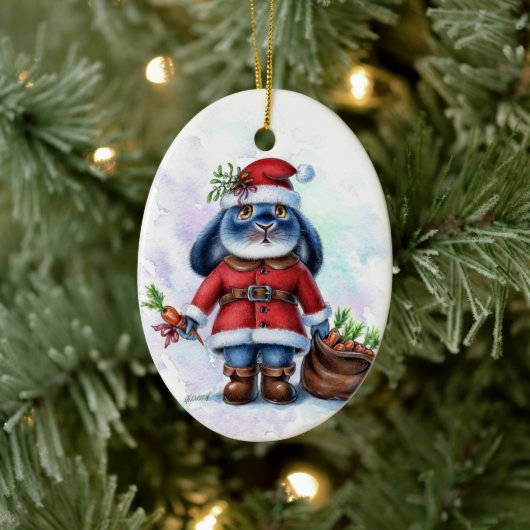 ベニーブルーバニーサンタクリスマスオーナメント セラミックオーナメント (ツリー)