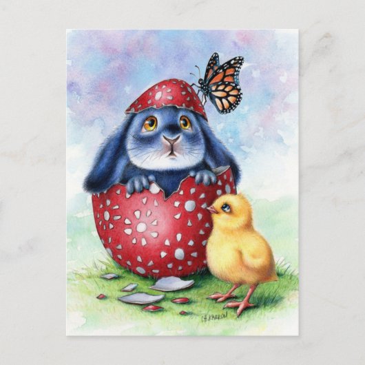 ベニーブルー – イースター卵はがき ポストカード (正面)