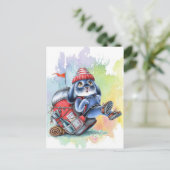 ベニーブルー – バックパックハイキングアドベンチャーポストカード ポストカード (スタンド正面)