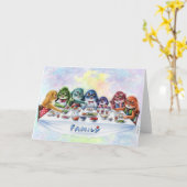 ベニーブルー – ファミリーディナー折り畳みグリーティングカード カード (黄色い花)