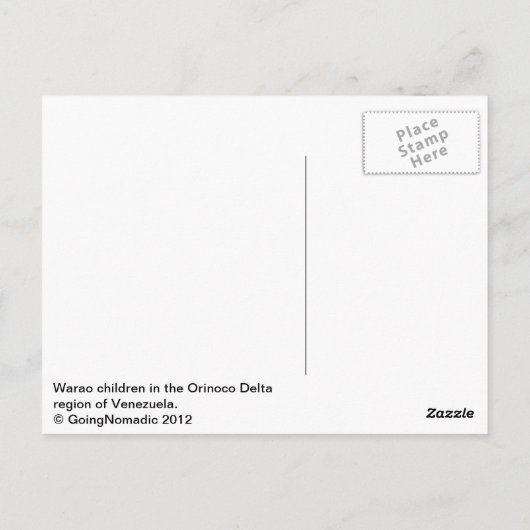 ベネズエラのはがきのWaraoの子ども ポストカード (裏面)