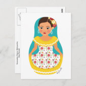ベネズエラのダンサーマトリョスカ葉書 ポストカード (正面/裏面)