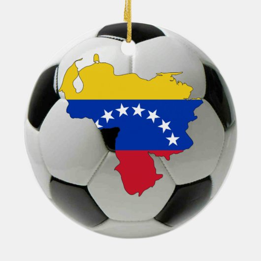 ベネズエラのフットボールのサッカーのオーナメント セラミックオーナメント (裏面)