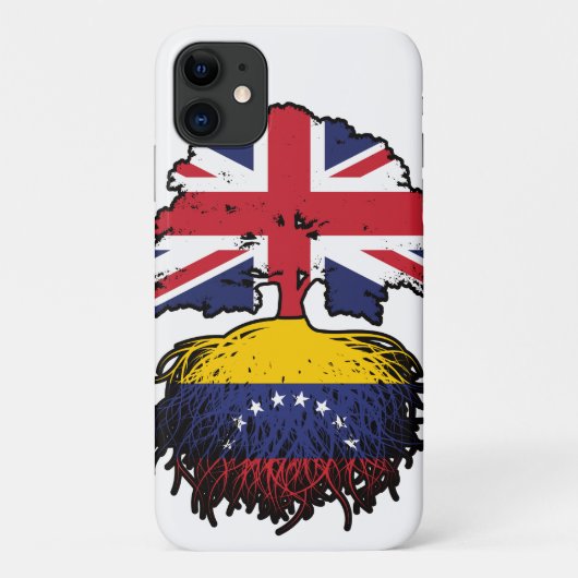 ベネズエラのベネズエラのイギリスの木のルーツ国旗 Case-Mate iPhoneケース (裏面)