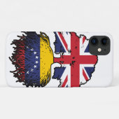 ベネズエラのベネズエラのイギリスの木のルーツ国旗 Case-Mate iPhoneケース (裏面(横))