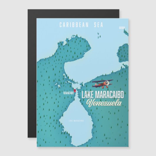 ベネズエラのマラカイボ湖の地図ナビゲーション (正面/裏面)