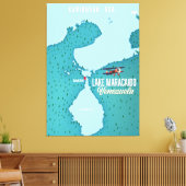 ベネズエラのマラカイボ湖の地図ナビゲーション キャンバスプリント (インサイチュ (リビング))