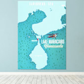 ベネズエラのマラカイボ湖の地図ナビゲーション キャンバスプリント (インサイチュ (ウッドフロア))