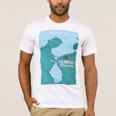 ベネズエラのマラカイボ湖の地図ナビゲーション Tシャツ (正面)
