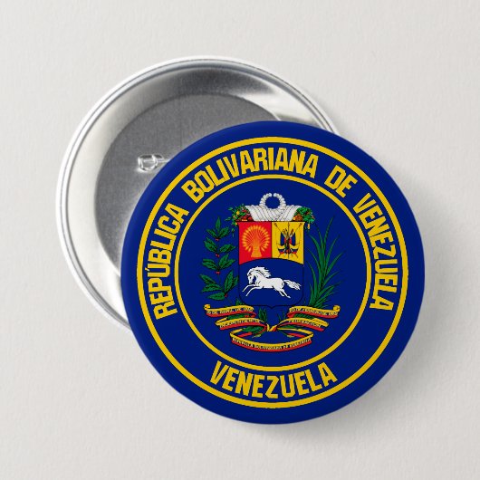 ベネズエラの円形の紋章 缶バッジ (正面&裏面)