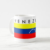 ベネズエラの国旗の国家の記号の名前の文字 コーヒーマグカップ (正面左)