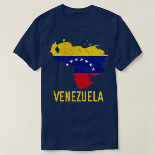 ベネズエラの地図ベネズエラ国旗 Tシャツ (デザイン正面)