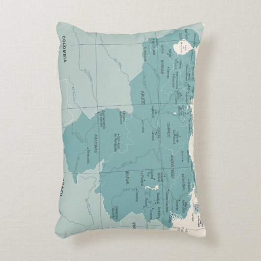 ベネズエラの地図 – ヴィンテージ高詳細ヴィンテージ線 アクセントクッション (正面(垂直))