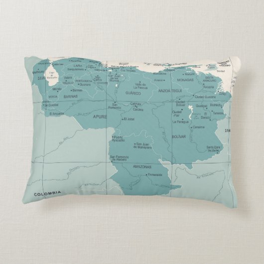 ベネズエラの地図 – ヴィンテージ高詳細ヴィンテージ線 アクセントクッション (裏面)