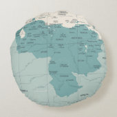 ベネズエラの地図 – ヴィンテージ高詳細ヴィンテージ線 ラウンドクッション (裏面)